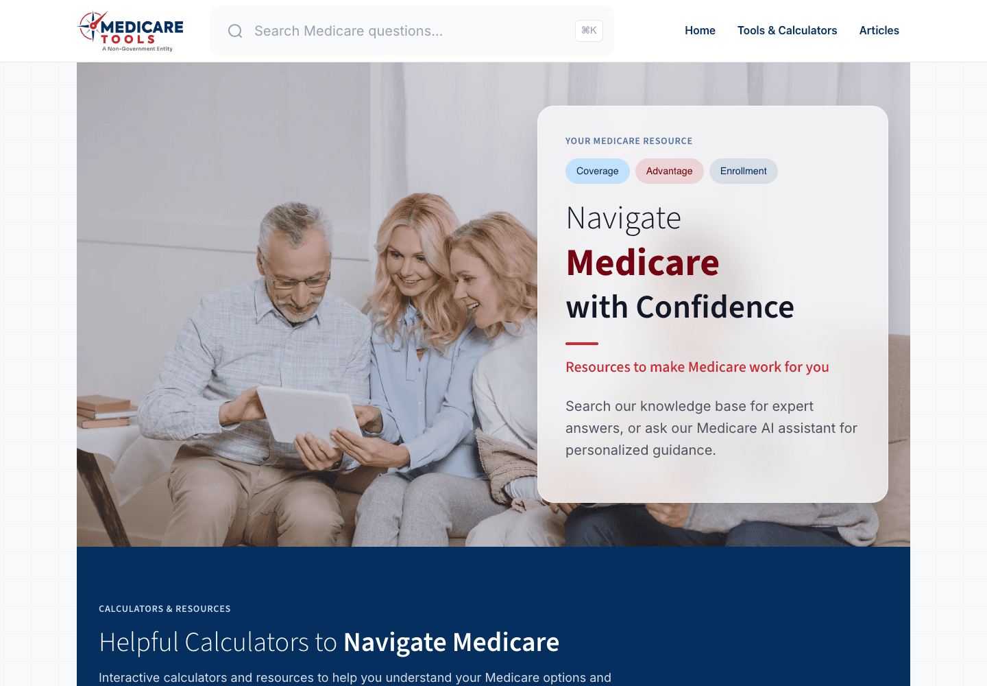Medicare Tools homepage at medicare.tools