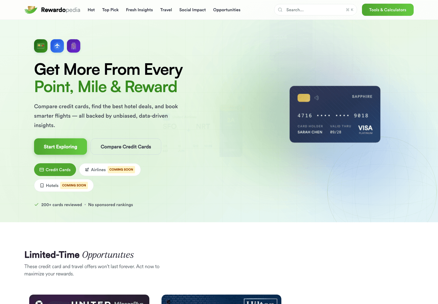 Rewardopedia homepage